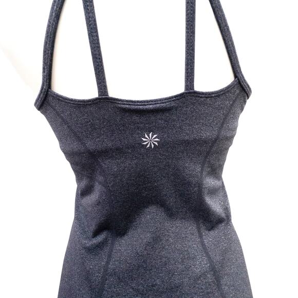 Athleta Equator Racerback Tank Top Heather Gray Shelf Bra  Women's Small - Picture 3 of 6